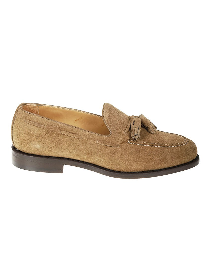 Berwick Brown Suede Tassel Loafer With Decorative Beads