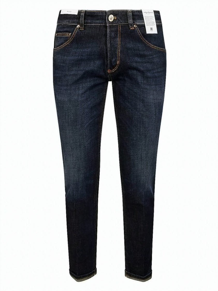 Pt Torino Slim Fit Blue Denim Pants With Five-Pocket Design