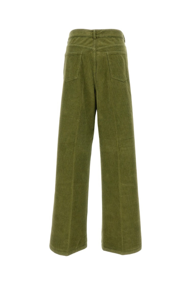 Cellar Door Tailored Green Trousers With Structured Waistband