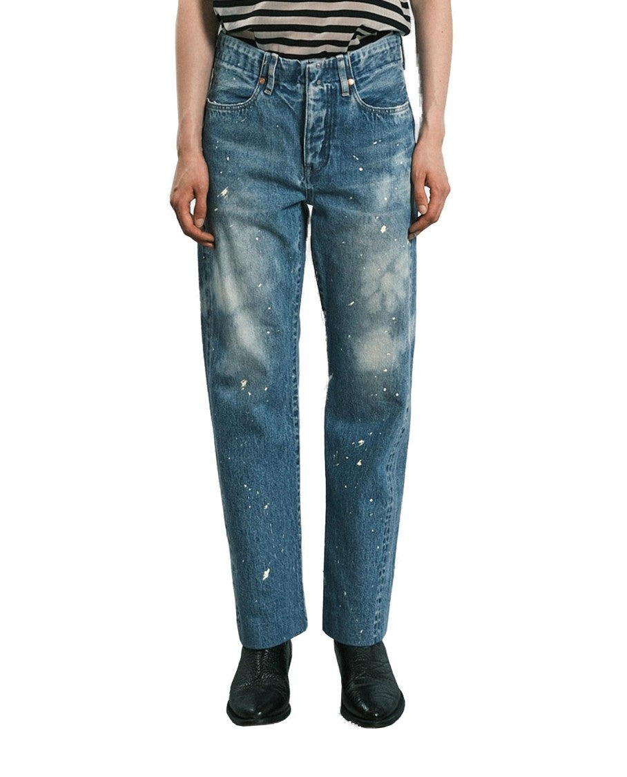 Tanaka Straight Jean Trousers With Faded Blue Wash