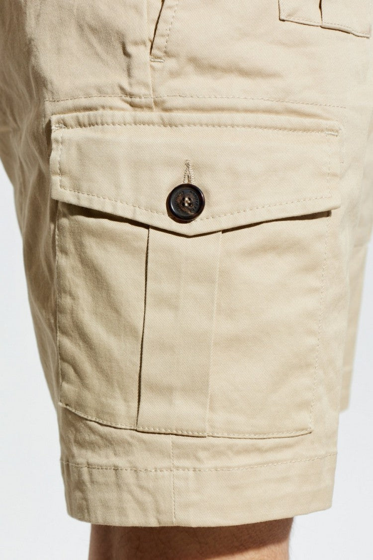 Dsquared2 Beige Flap-Pocket Cargo Shorts