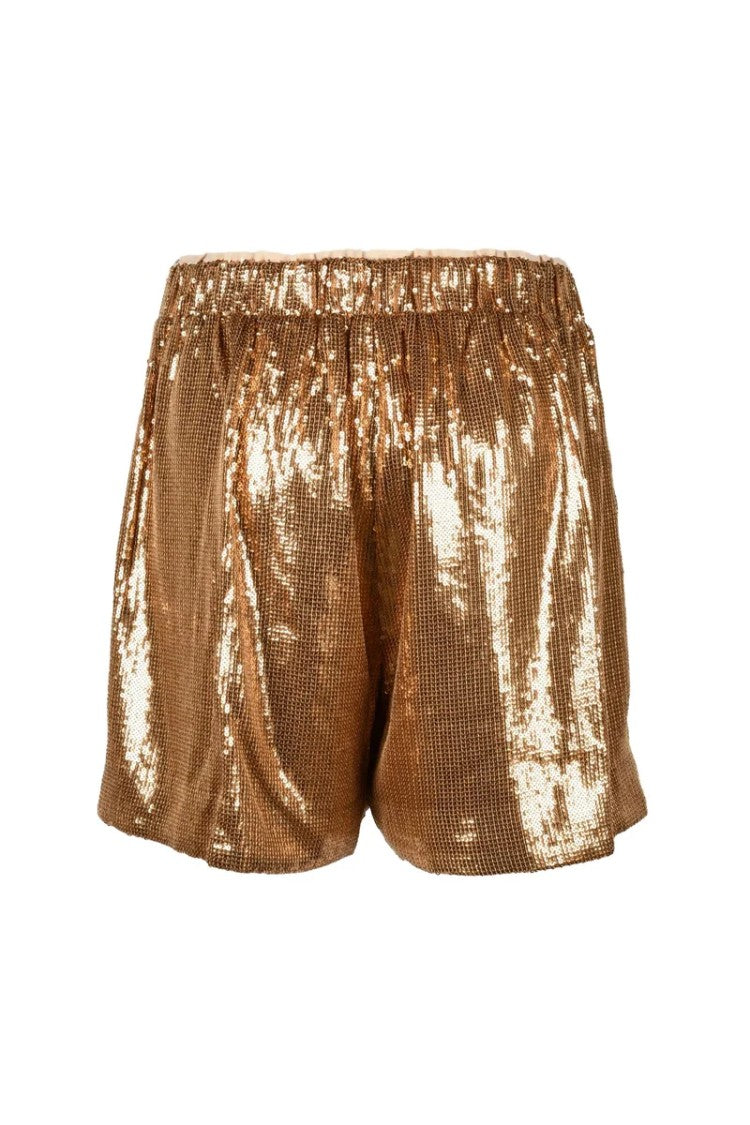 My Twin Twinset Gold Sequin Polyester Shorts