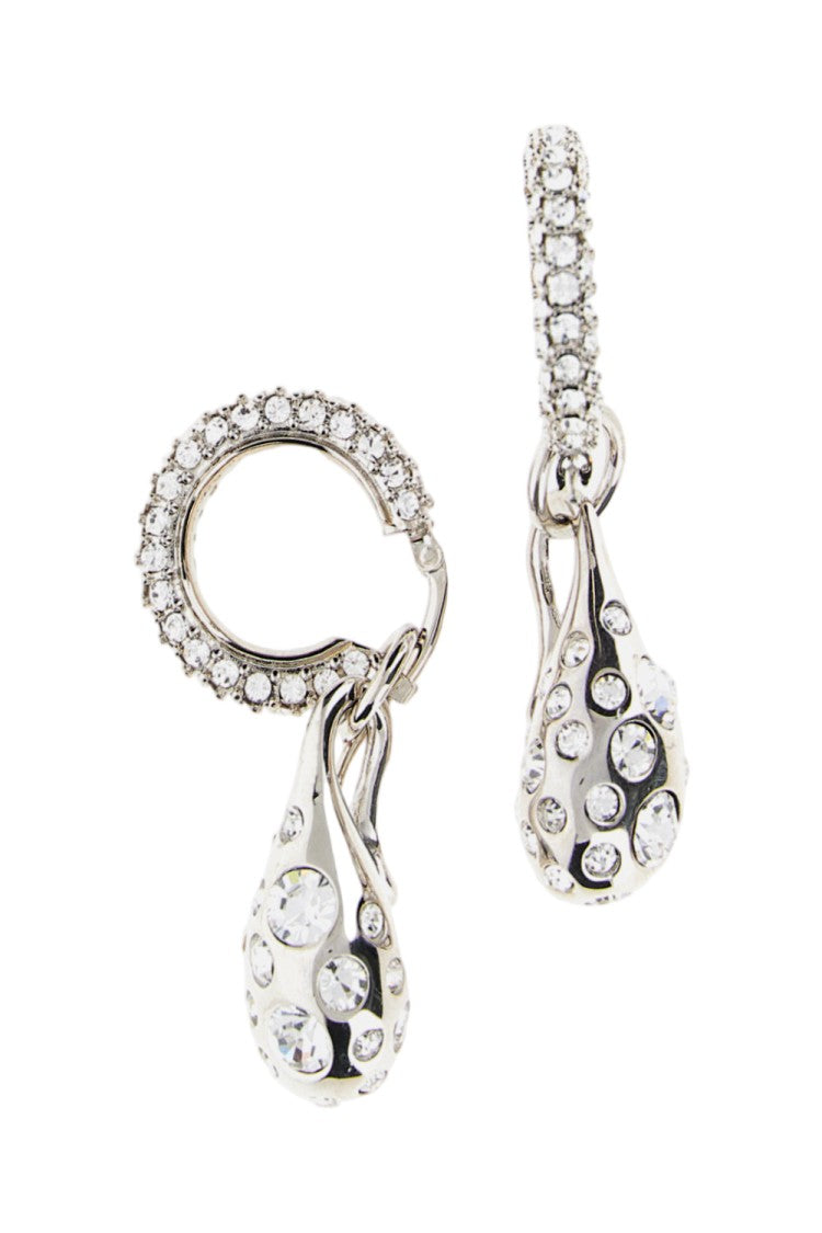 Marni Silver-Toned Brass Earrings With Crystal Accents