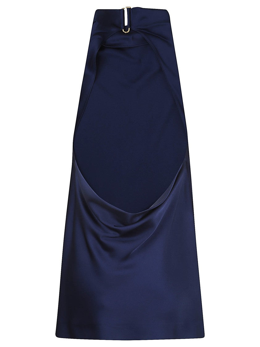 Stella Mccartney Shimmering Viscose Satin Halterneck Top