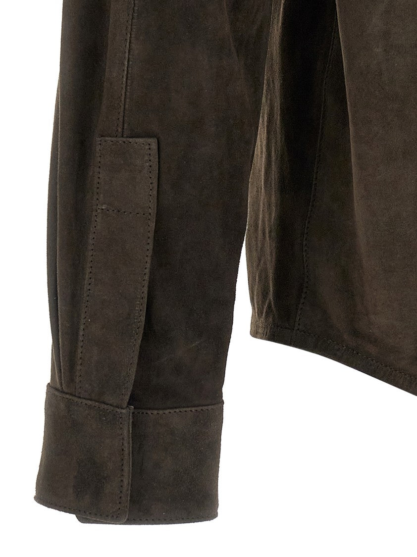 Giorgio Brato Vegetable-Tanned Brown Suede Shirt