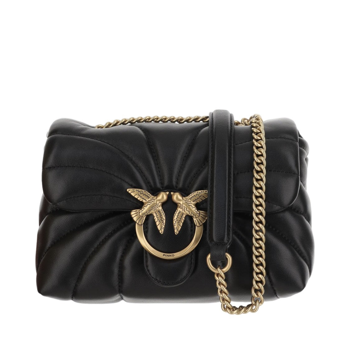Pinko Mini Love Puff Quilted Shoulder Bag With Gold-Tone Buckle