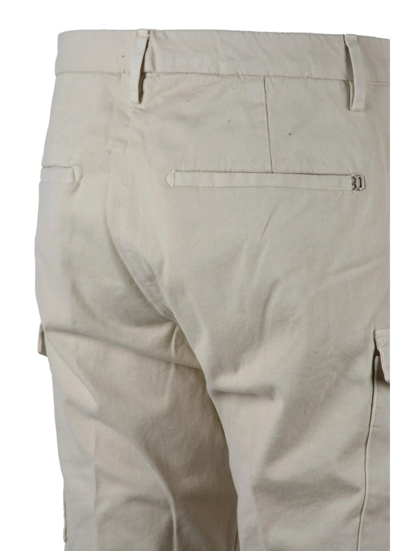 Dondup Beige Eddy Slim-Fit Cargo Stretch Cotton Trousers