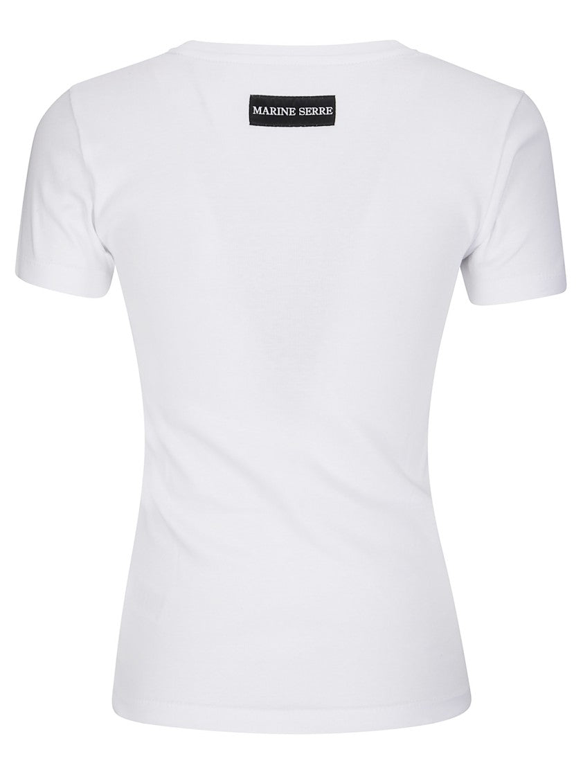 Marine Serre Moon Logo Ribbed T-Shirt