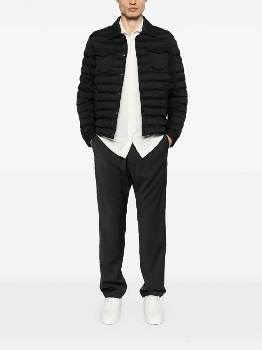 Herno Quilted Black Padded Jacket With Classic Collar