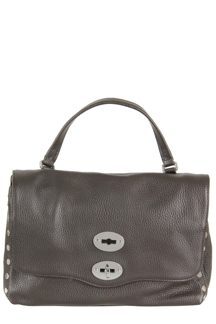 Zanellato Brown Grained Leather Shoulder Bag