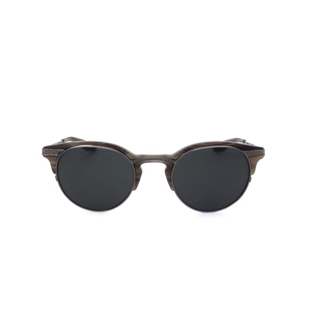 Barton Perreira Bp0092 481Ph Round Dark Lens Sunglasses With Textured Metal Frame