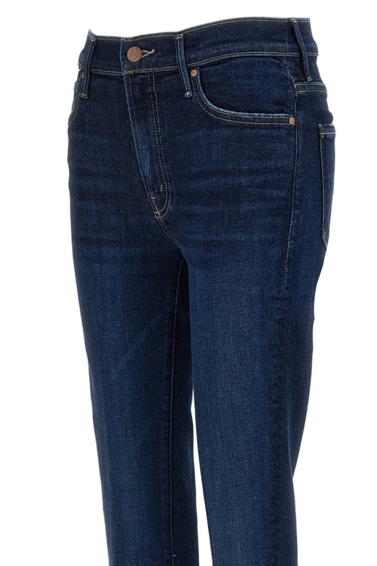 Mother Blue The Rascal Skimp Slim Straight-Leg Stretch Jeans