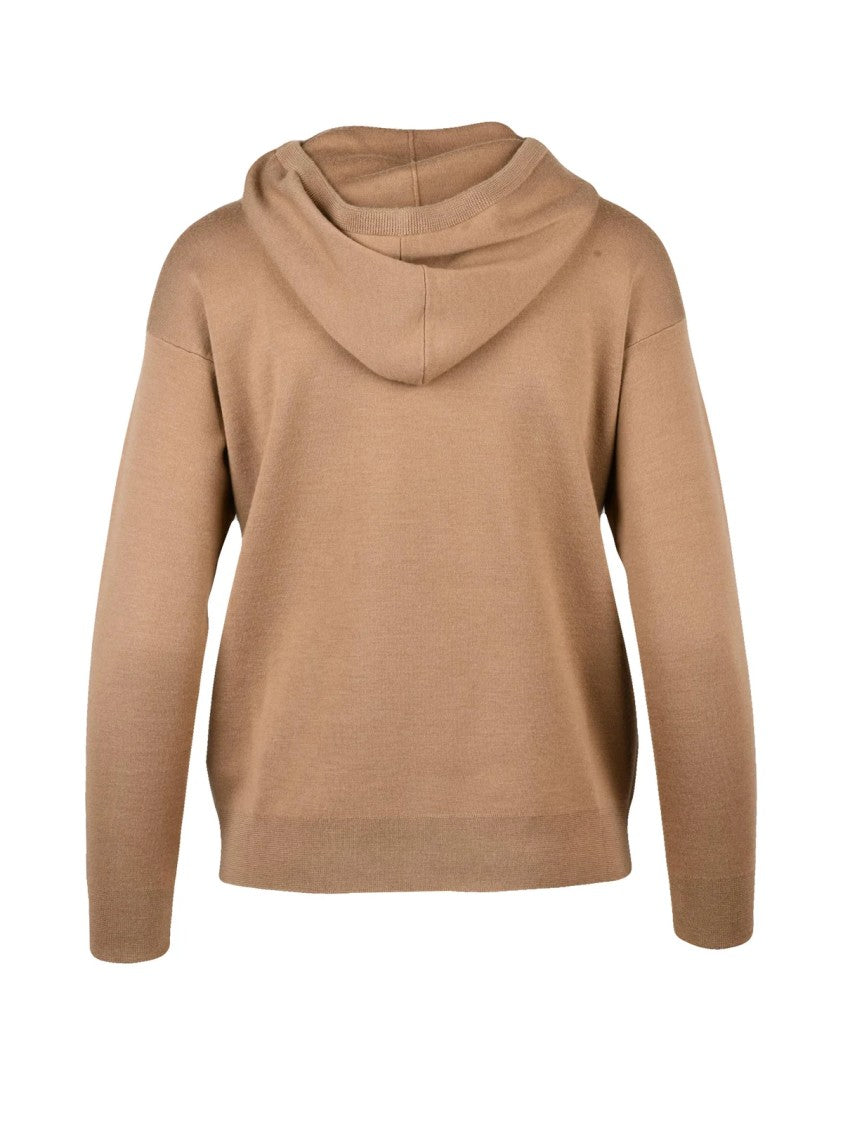 Max Mara Hooded Knit Sweatshirt With Bold Graphic Design