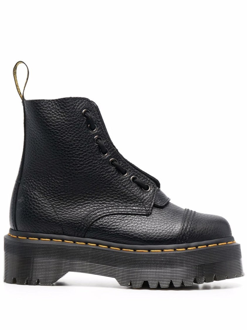 Dr. Martens Textured Black Leather Sinclair Ankle Boots