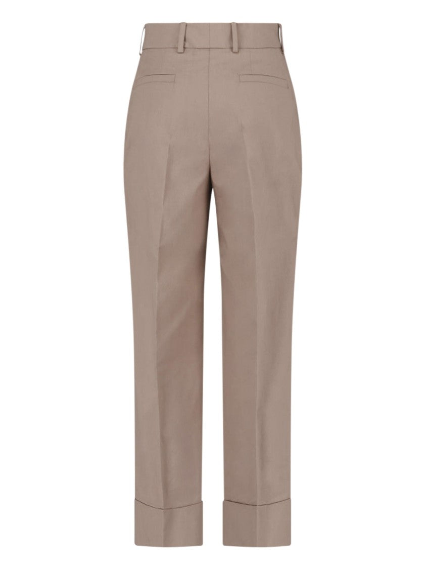 Incotex Beige Straight-Leg Tailored Cotton Trousers