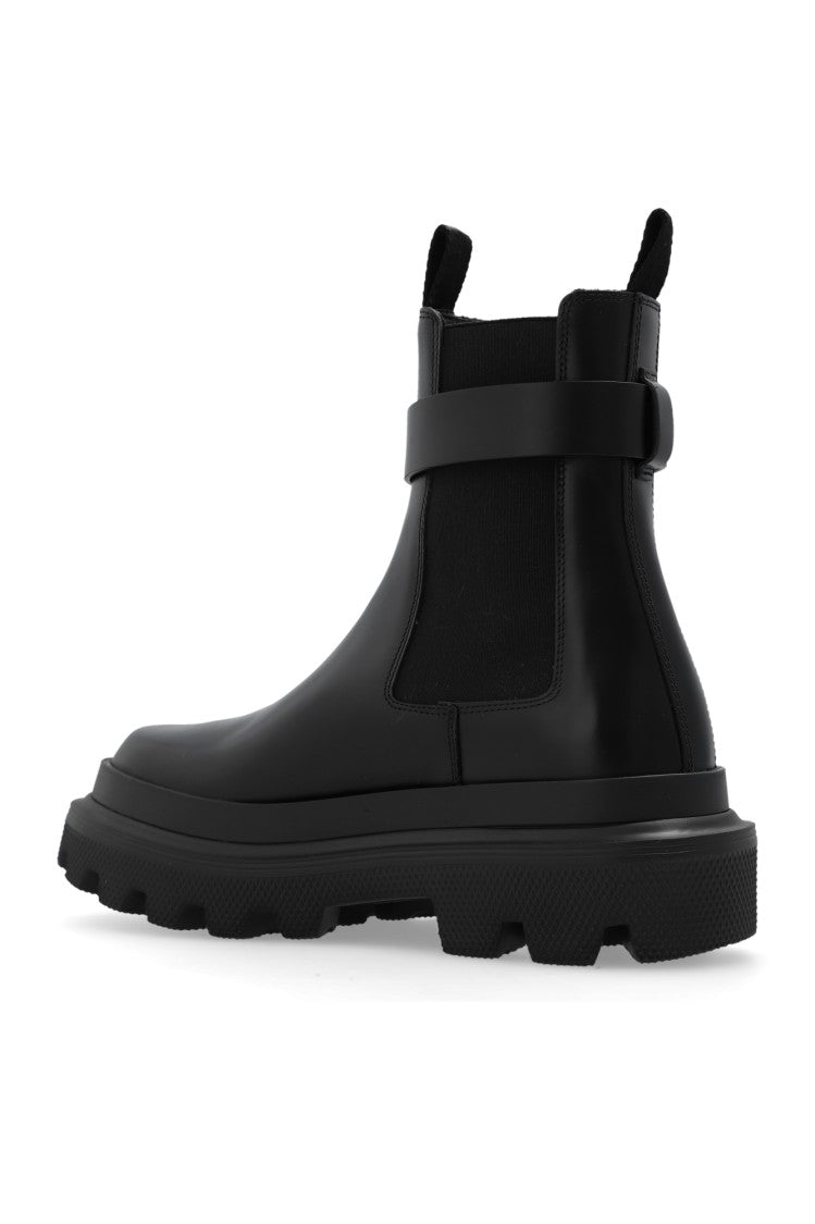 Dolce & Gabbana Black Calf Leather Chelsea Boots