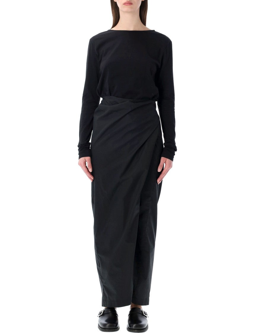 Our Legacy Void Black Twisted Wrap Jersey Dress