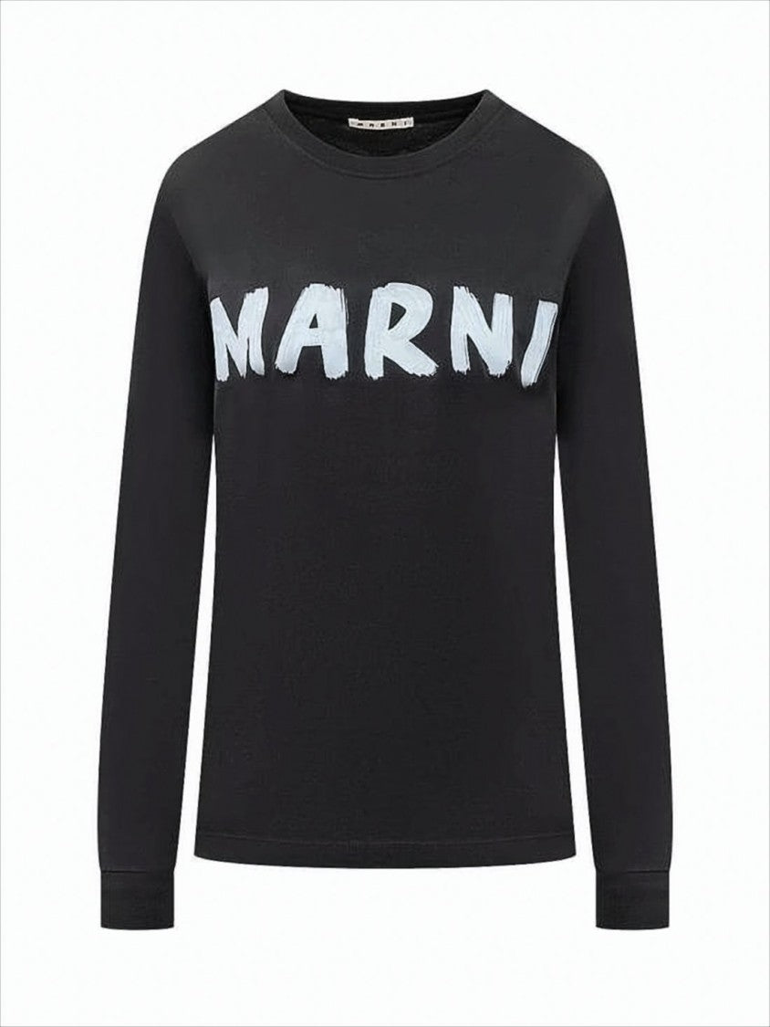 Marni Long-Sleeve Cotton Tee With Graphic Print By Marni