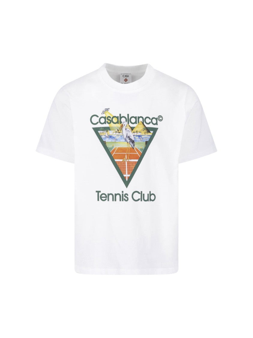 Casablanca Graphic Print Short-Sleeve T-Shirt With Casablanca Tennis Club Design