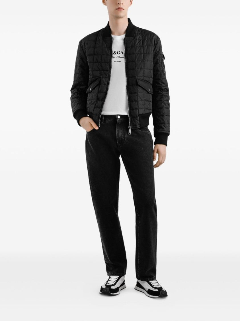 Dolce & Gabbana White Cotton T-Shirt With Signature Logo Print