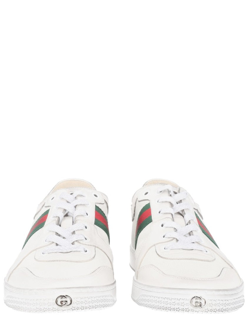 Gucci Stretch Webbing Low-Top Lambskin Sneakers