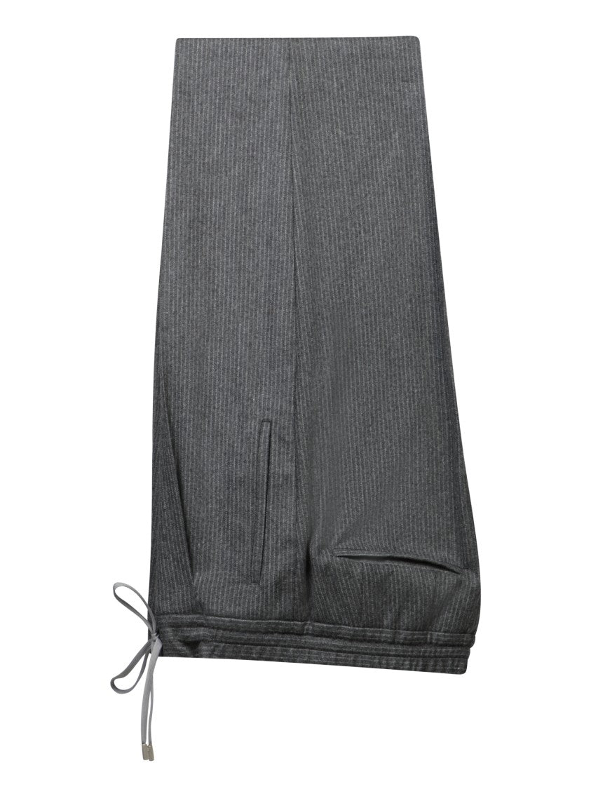 Lardini Tailored Grey Suit In Virgin Wool With Modern Fit And Pinstripe Design