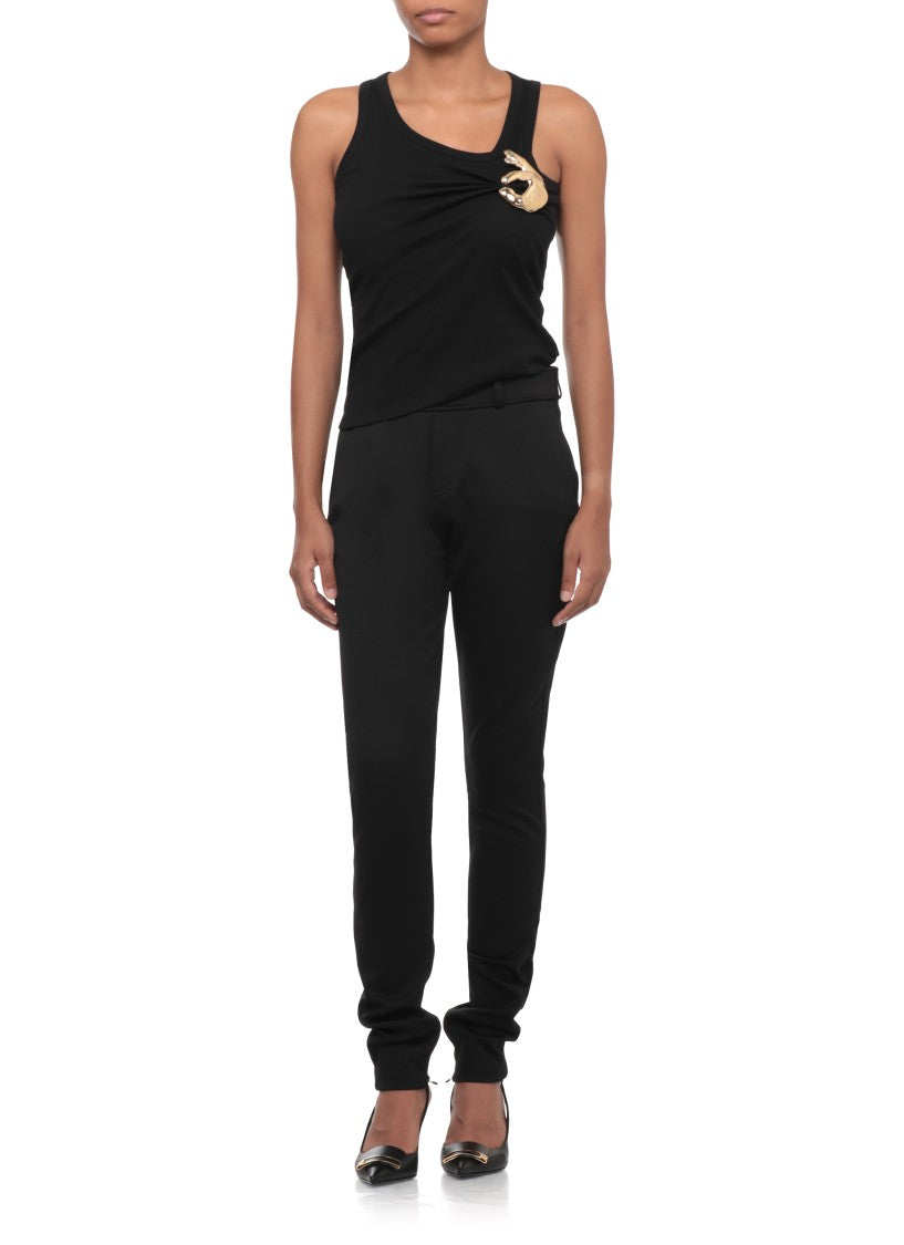 Coperni Tailored Black Leggings With Elasticated Waist And Functional Pockets