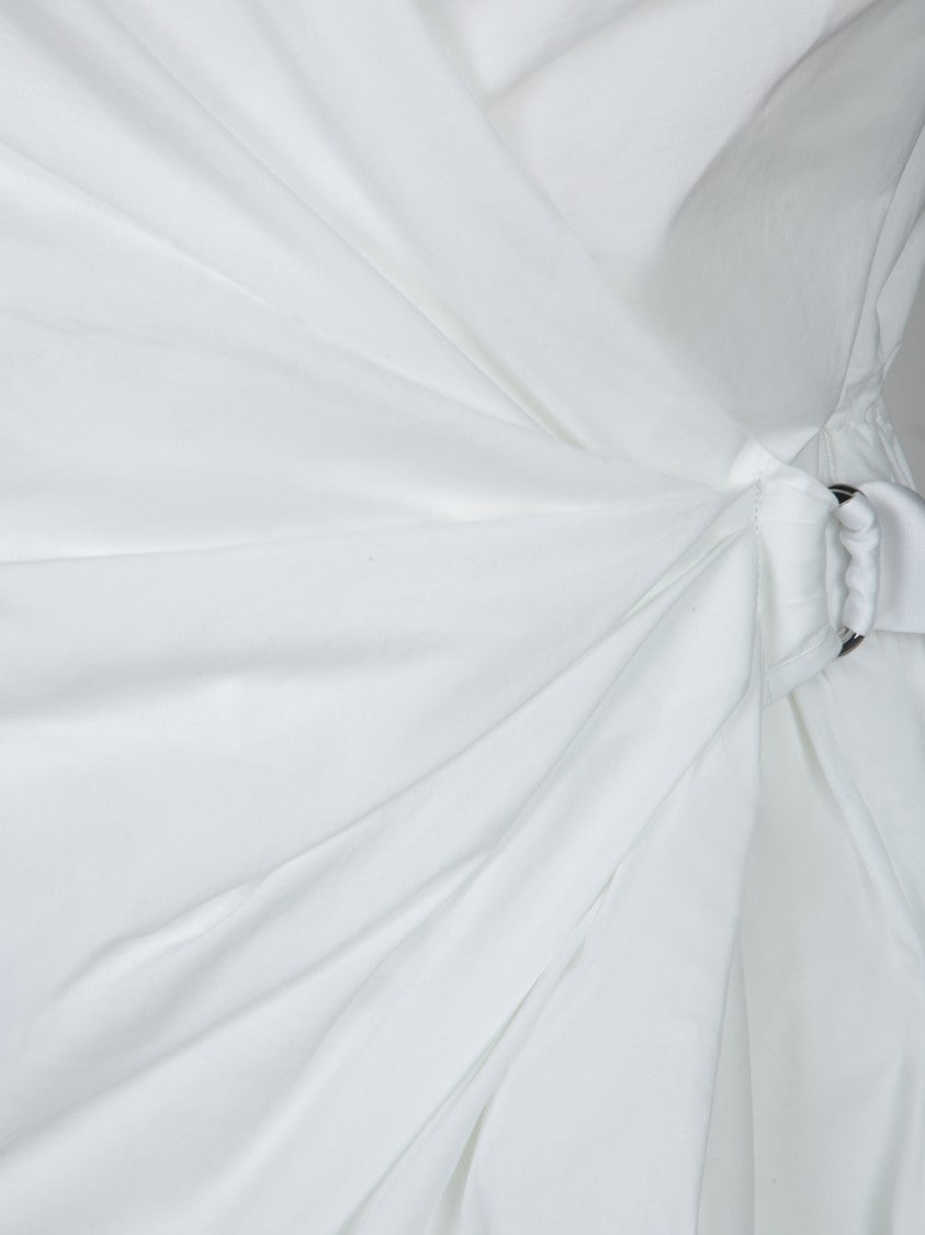 Pinko Wrap White Dress With Cinched Waist