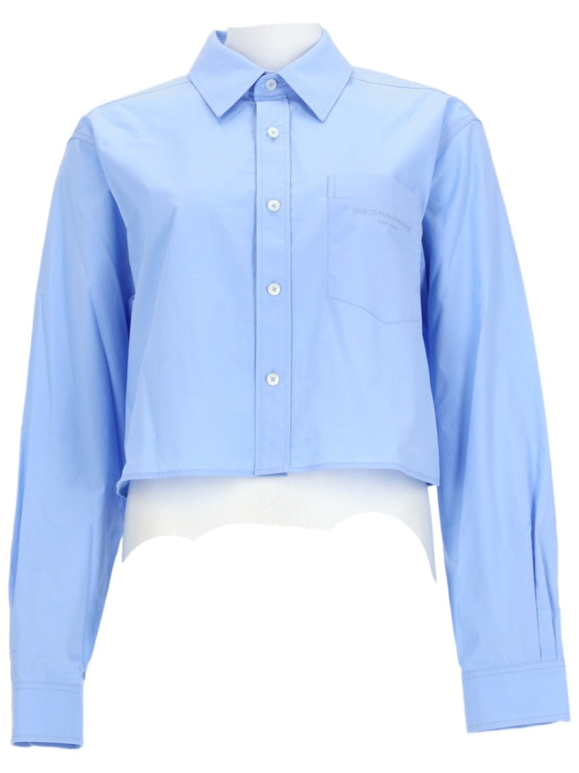 Alexander Wang Cropped Button-Up Cotton Shirt