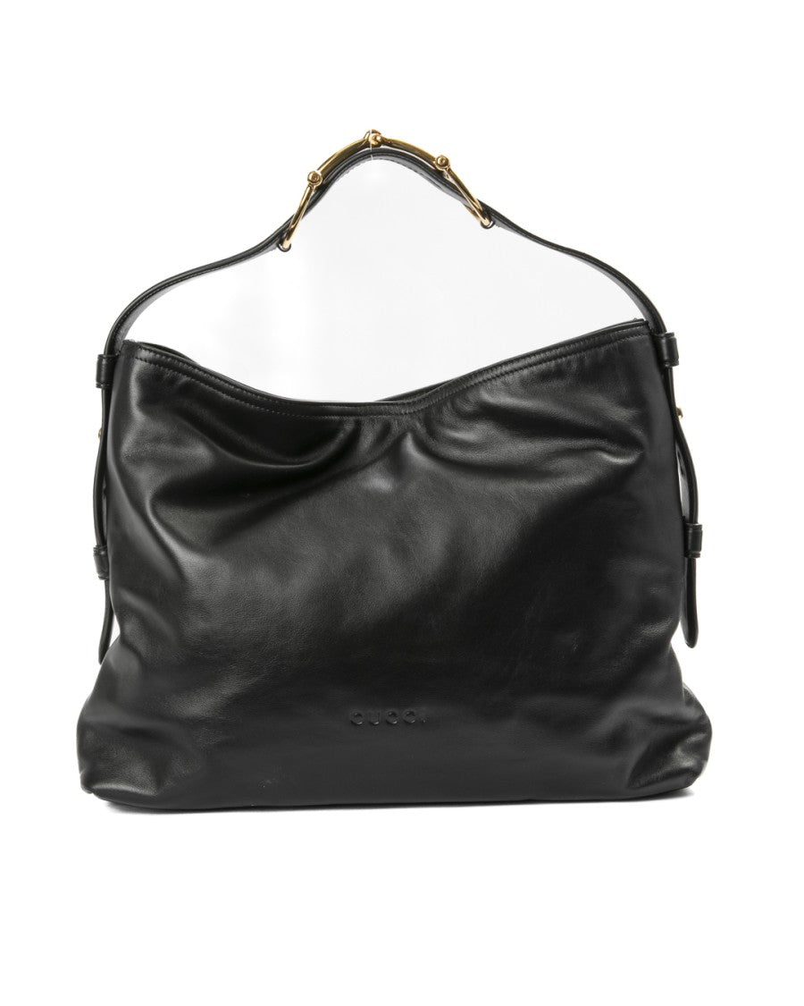 Gucci Black Horsebit Beatrix Medium Leather Shoulder Bag