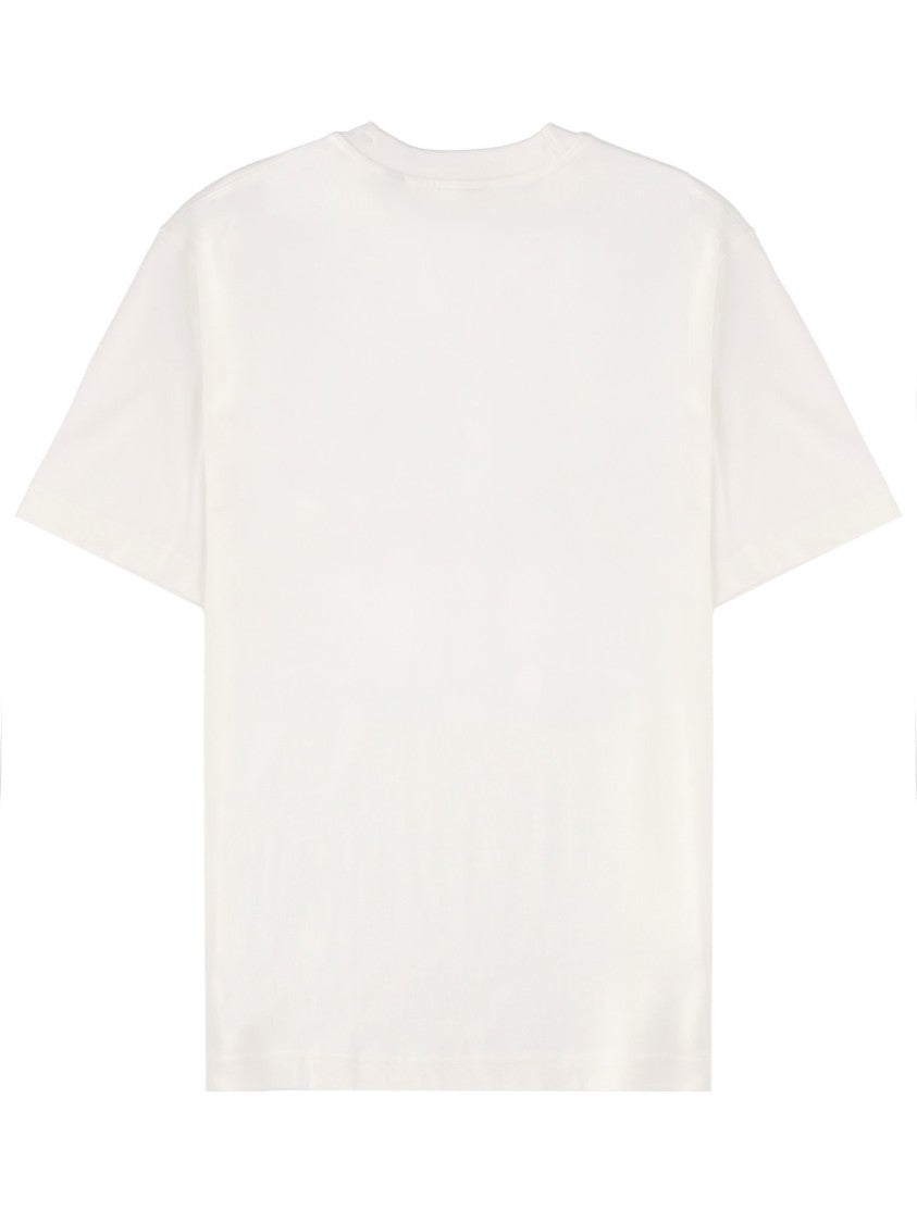 Burberry White Check Oval Graphic T-Shirt