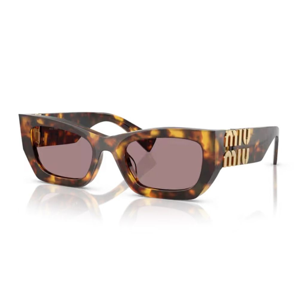 Miu Miu 0Mu 09Ws Miu Glimpse Honey-Havana Acetate Rectangular Sunglasses