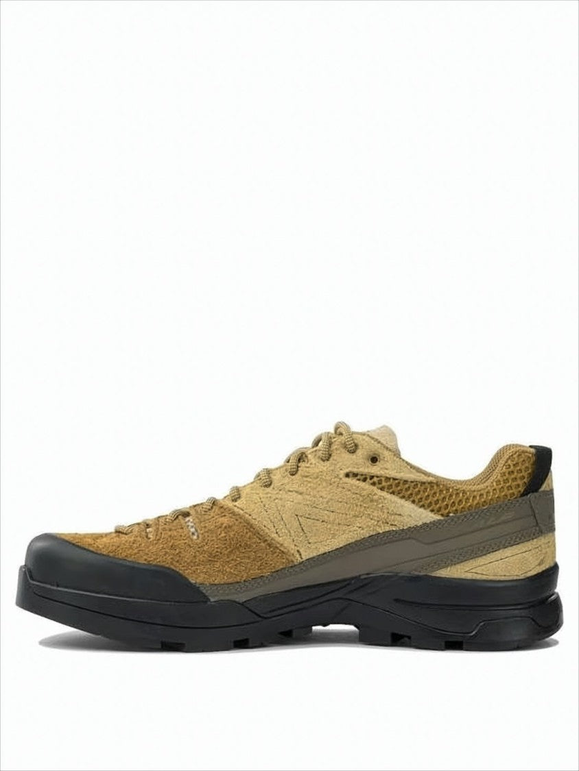 Salomon Textured Tan And Brown Sneakers