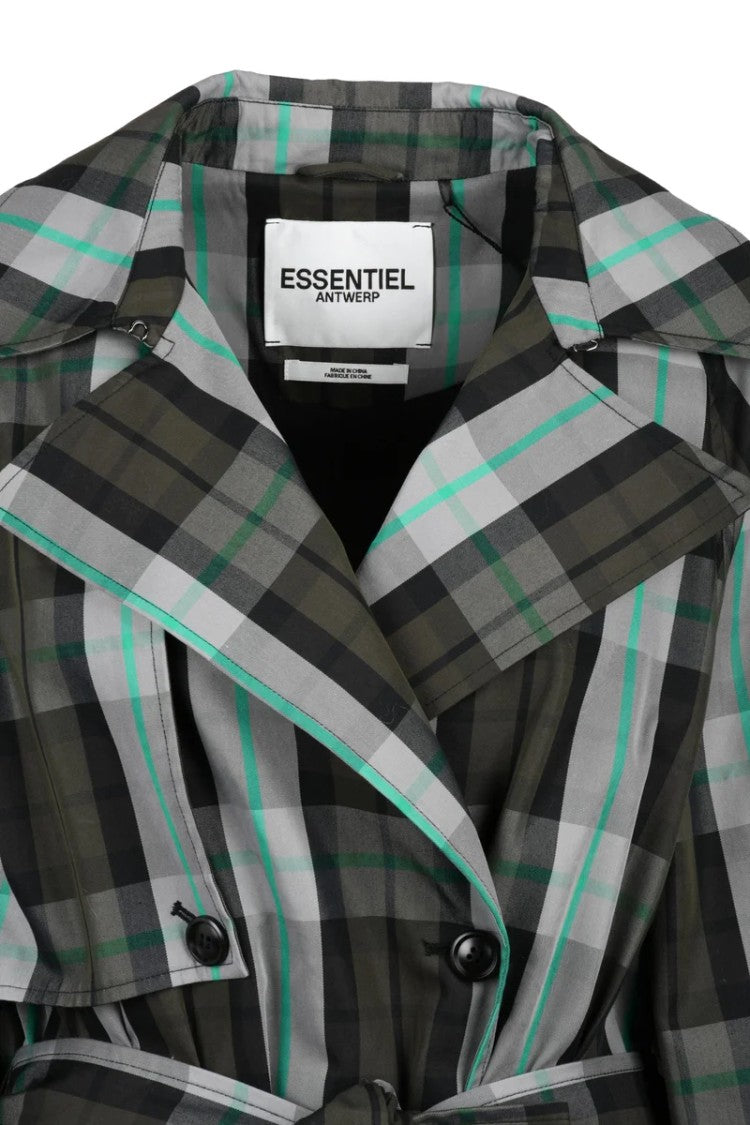 Essentiel Antwerp Essentiel Antwerp Trench Coat Cotton/Polyamide - Grey/Green