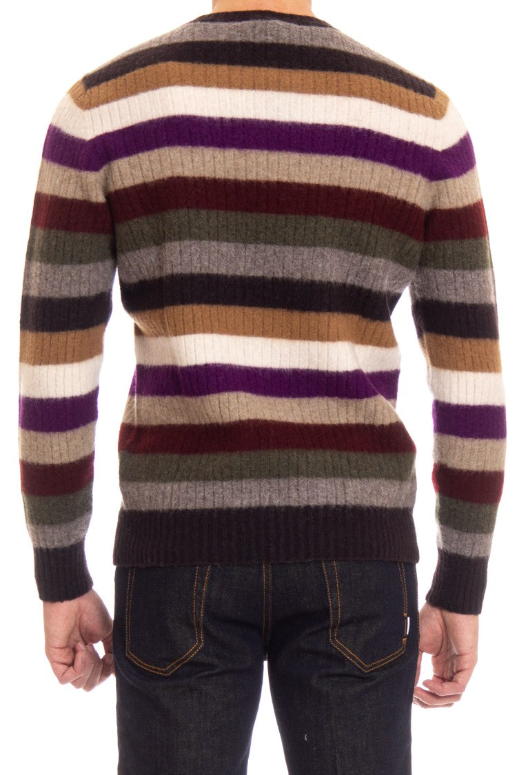 Drumohr Striped Lambswool Crewneck Sweater