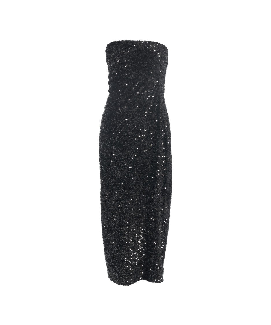 Gender Midi Dress With Sparkling Sequin Embellishments