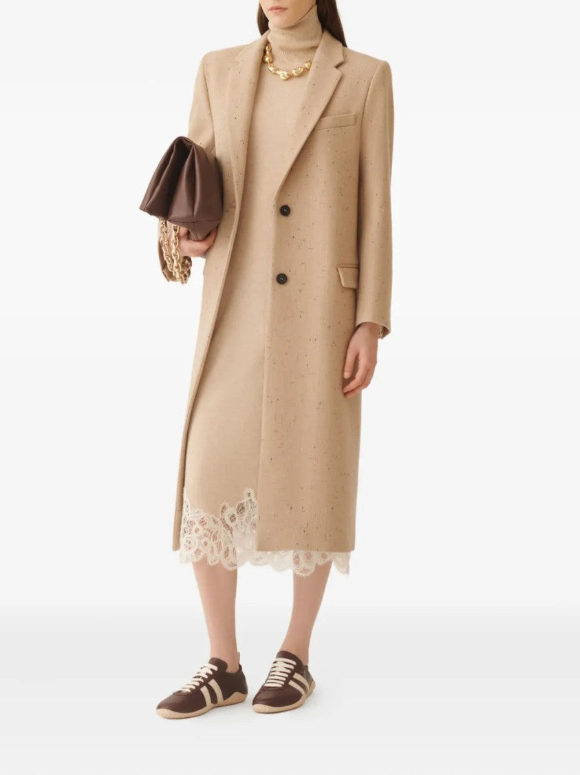 Fabiana Filippi Roll-Neck Lace-Trim Dress