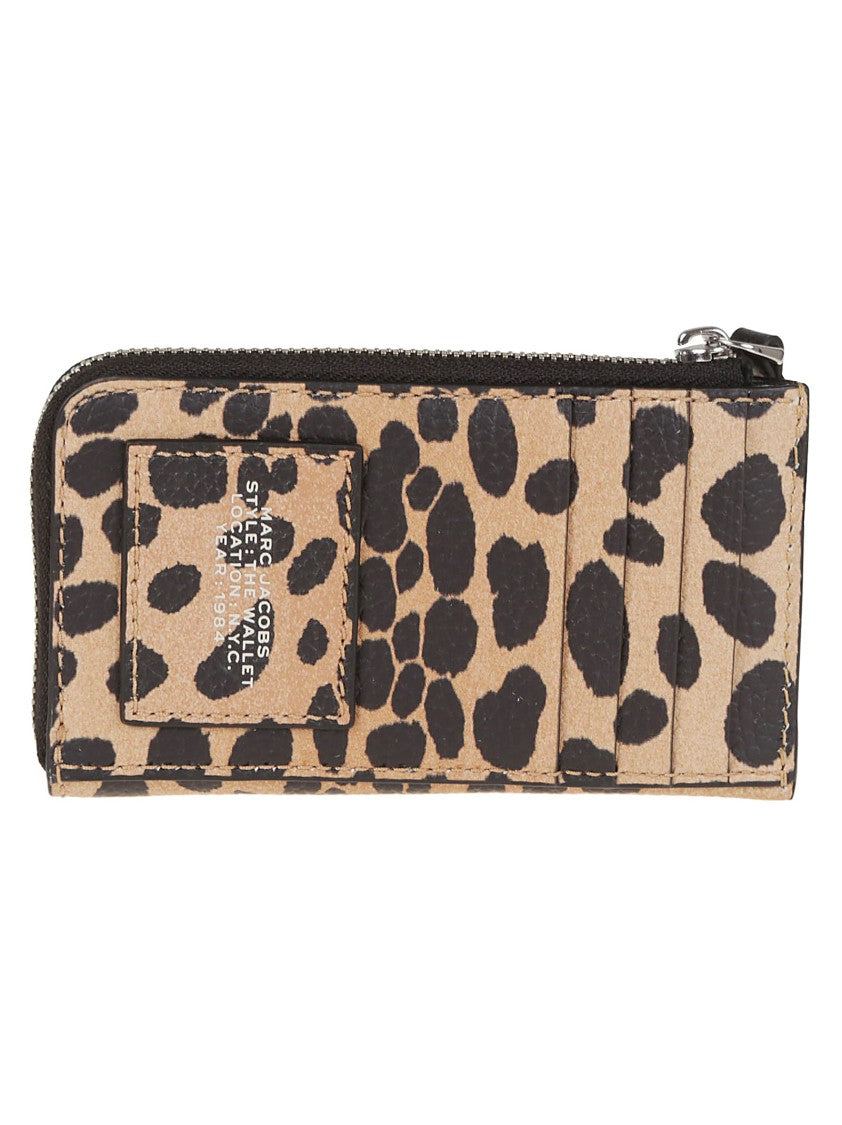 Marc Jacobs Leopard Print Leather Wallet With Zip Closure
