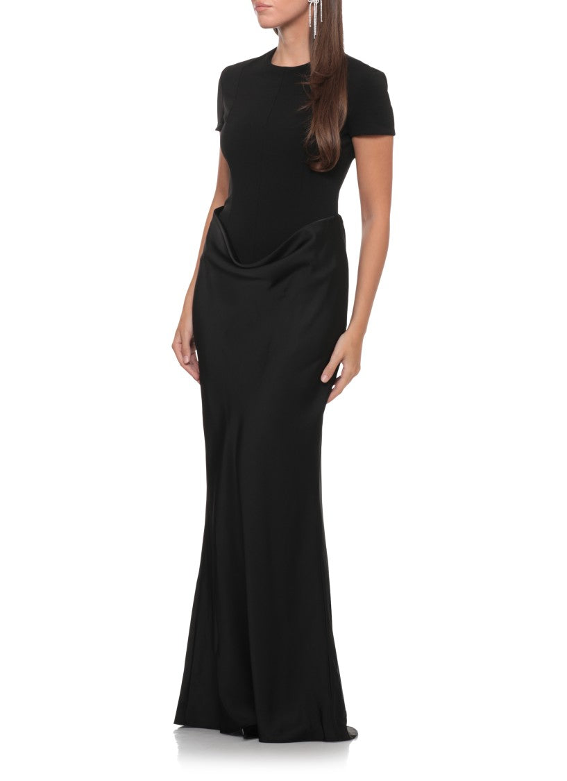 Rotate Long Black Silk Dress With Mermaid Skirt