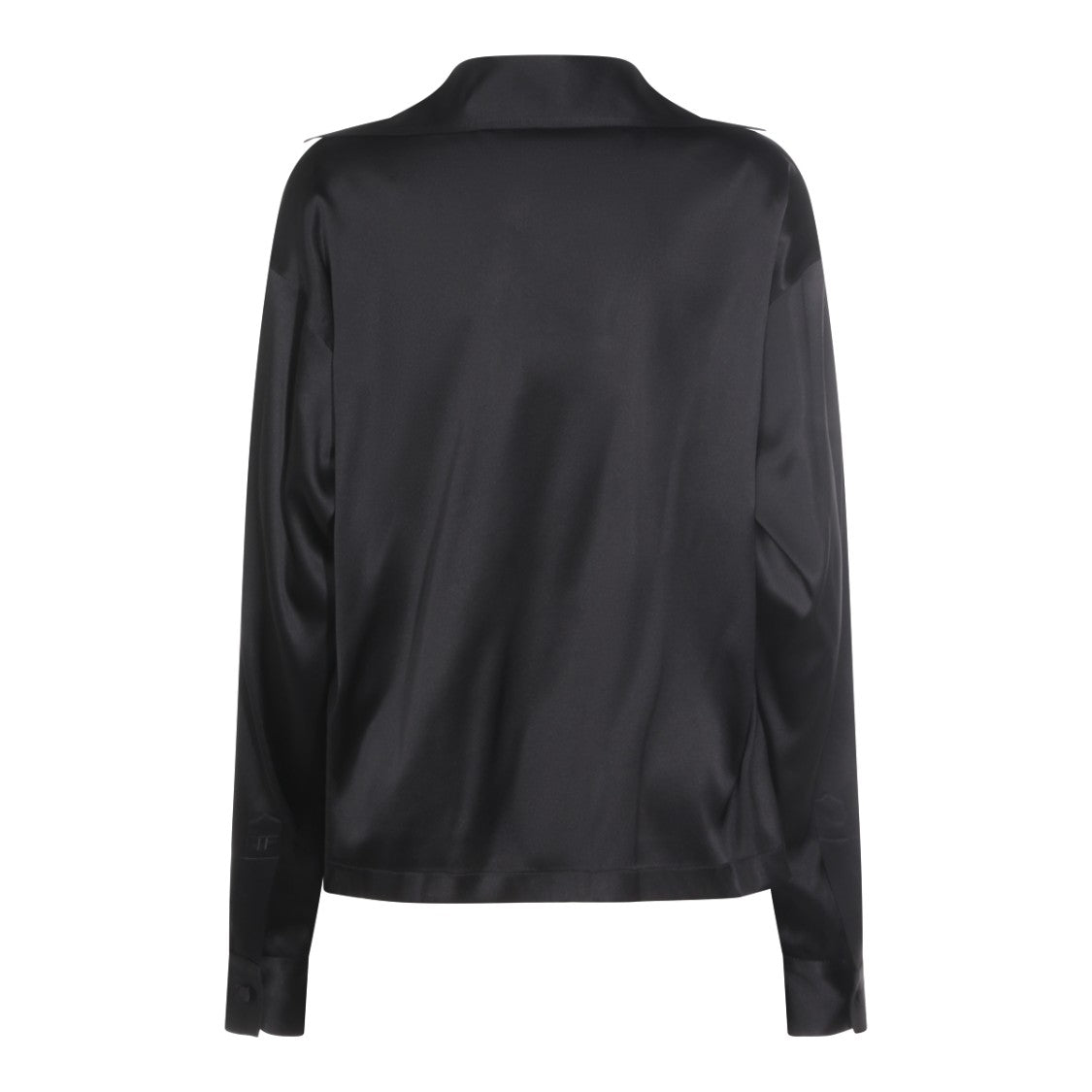 Tom Ford Satin-Finish Black Blouse