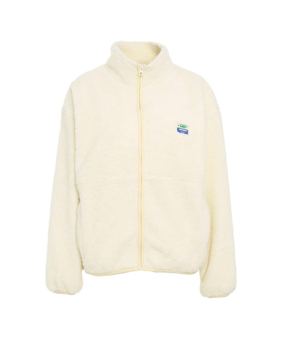 American Vintage Oversized Faux Fur Jacket With High Collar And Contemporary Detail