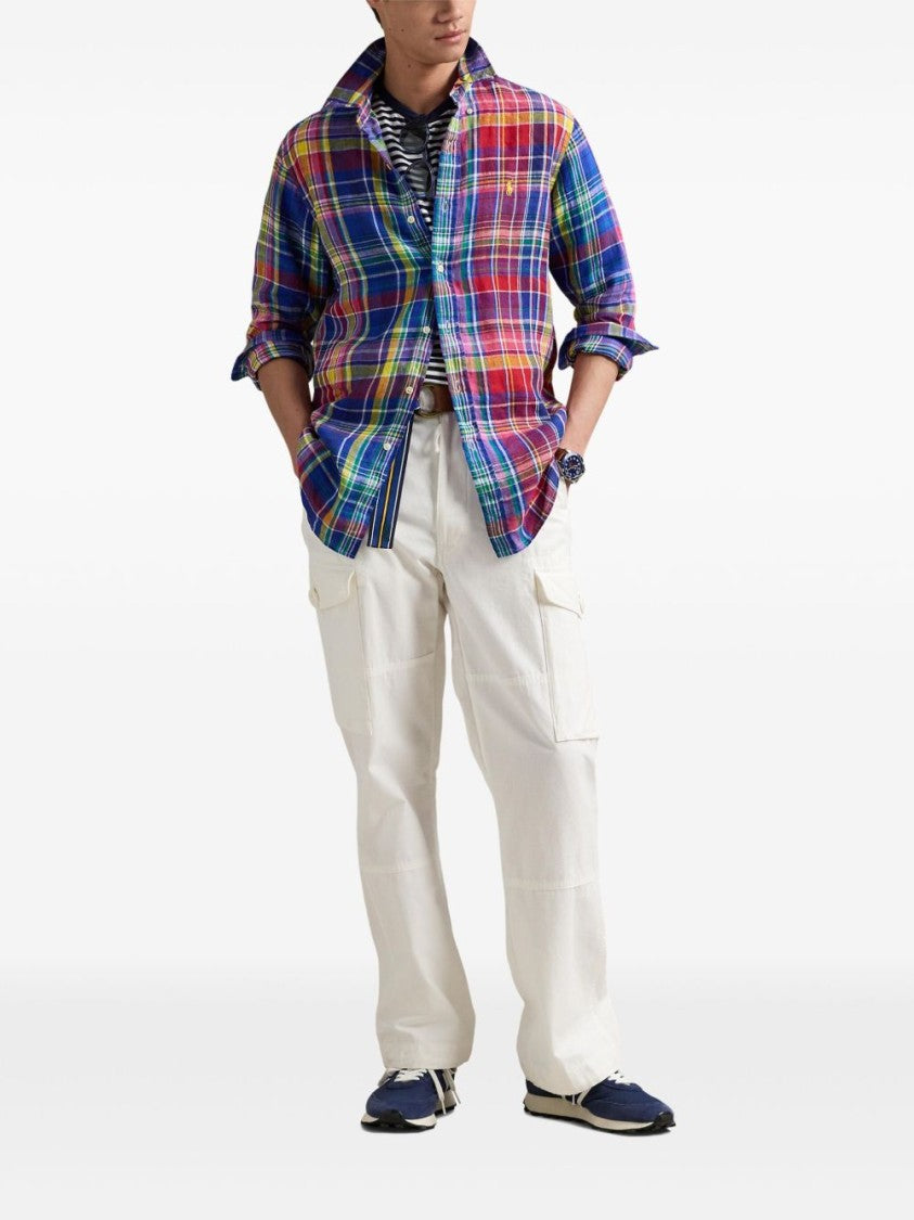 Polo Ralph Lauren Long-Sleeved Check Pattern Shirt With Polo Pony Motif