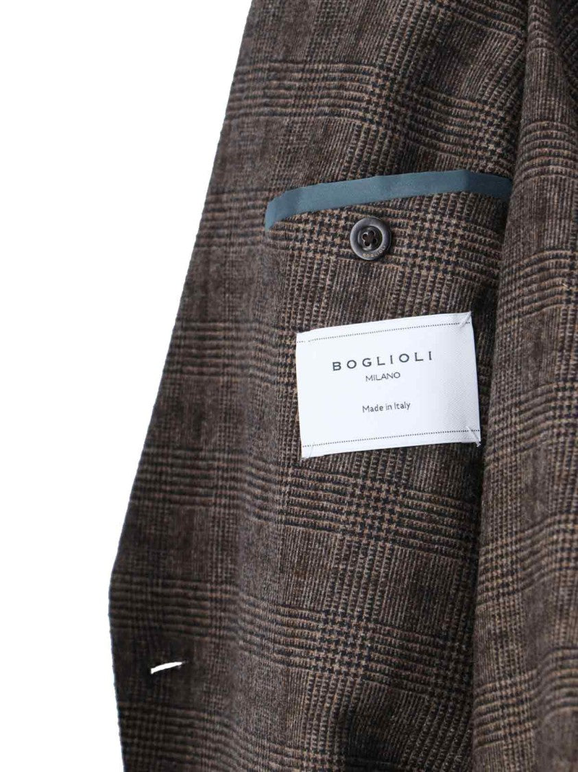 Boglioli Tailored Brown Jacket With Classic Silhouette And Structured Design