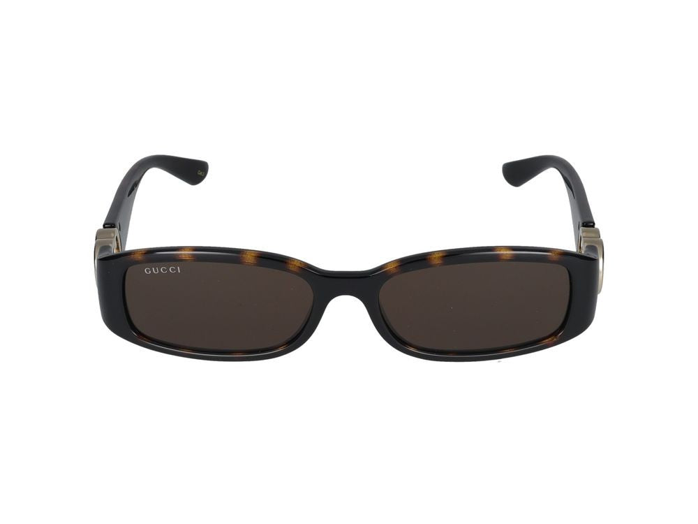 Gucci Havana Gg1661s Rectangular Tortoiseshell Sunglasses