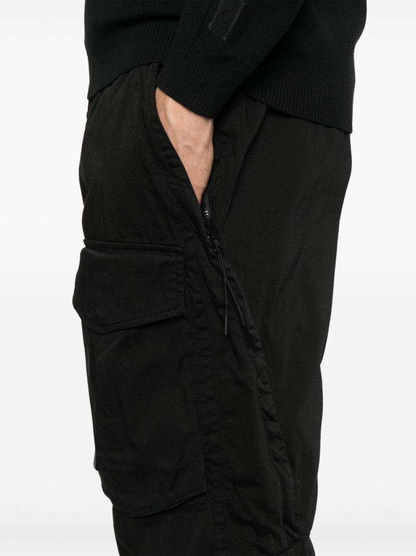 C.P. Company Contemporary Black Trousers With Elasticated Waistband And Zip Pockets