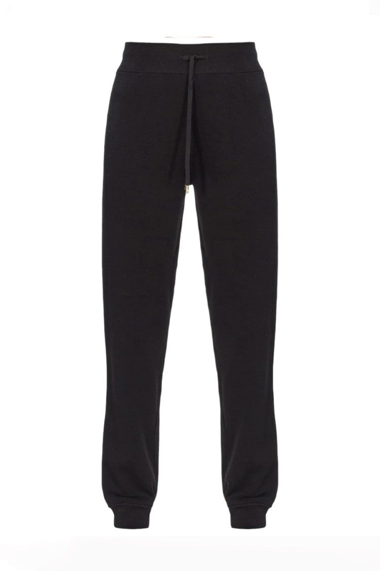 Pinko Cropped Black Trousers Tapered Drawstring Waistband