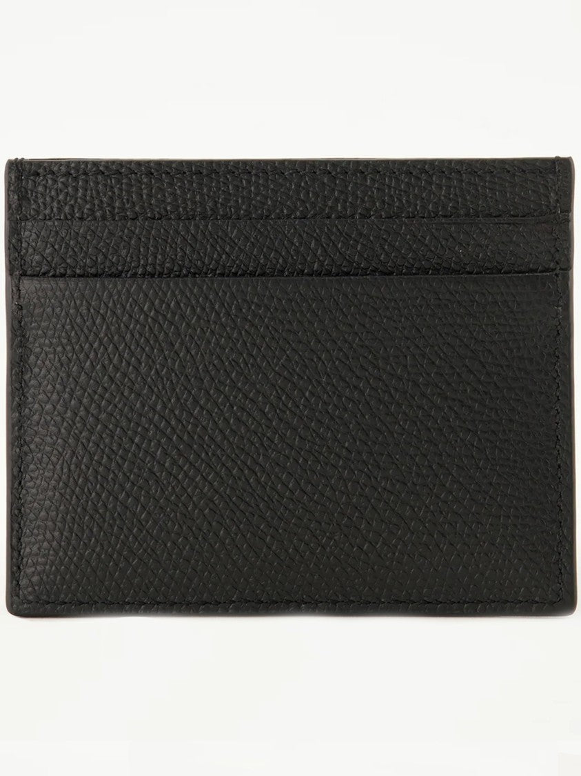 Valentino Black Vlogo Signature Textured Leather Case