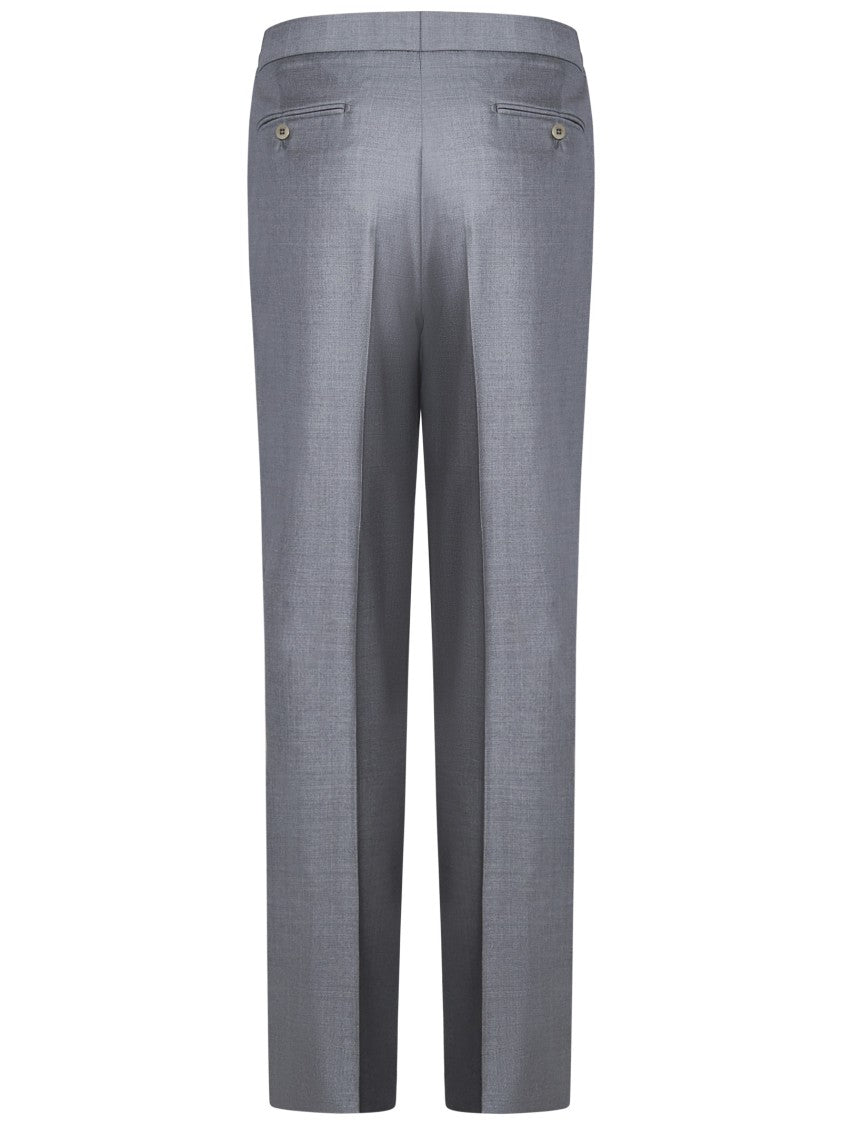 Franzese Collection Tailored Grey Trousers With Subtle Pleat