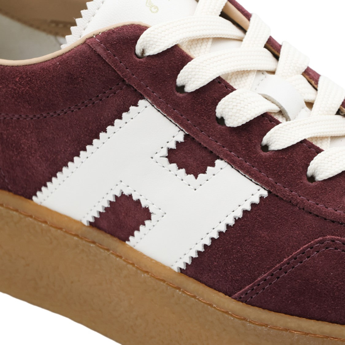 Hogan Platform Sneakers With Burgundy Suede Upper