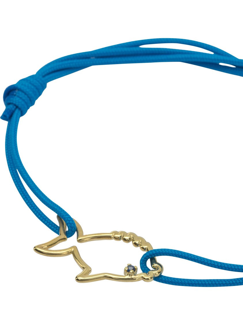 Aliita Delicate Fish Silhouette Bracelet On Adjustable Cotton Cord